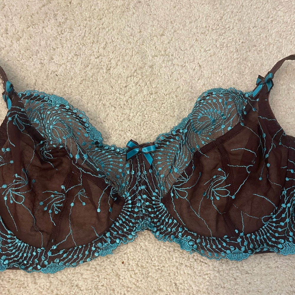 Beautiful brown and blue bralette
